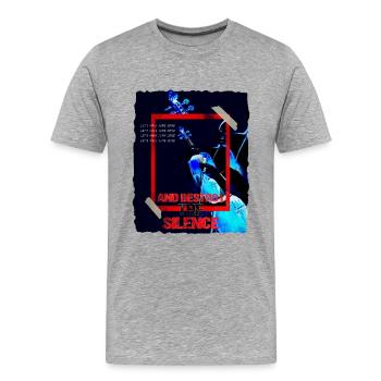 Geige Design im grunge Punk Look Geigenspieler - Männer Premium Bio T-Shirt - Grau meliert - Vorne - Damien (186cm)