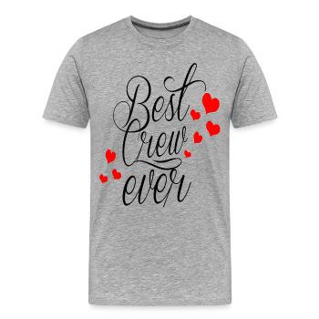 BEST CREW EVER - Men's Premium Organic T-Shirt - heather grey - Front - Damien (186cm)