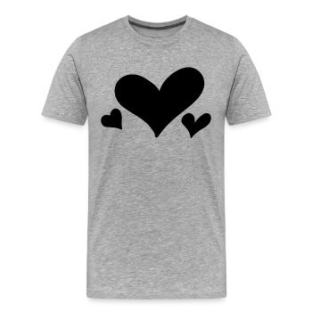 Dear Heart - Men's Premium Organic T-Shirt - heather grey - Front - Damien (186cm)
