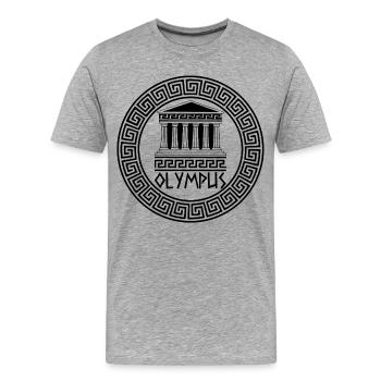 The Domain of the Gods (black) - Men's Premium Organic T-Shirt - heather grey - Front - Damien (186cm)