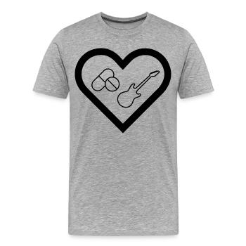 Drogues sexuelles et rockn roll 1 - T-shirt bio Premium Homme - gris chiné - Devant - Damien (186cm)