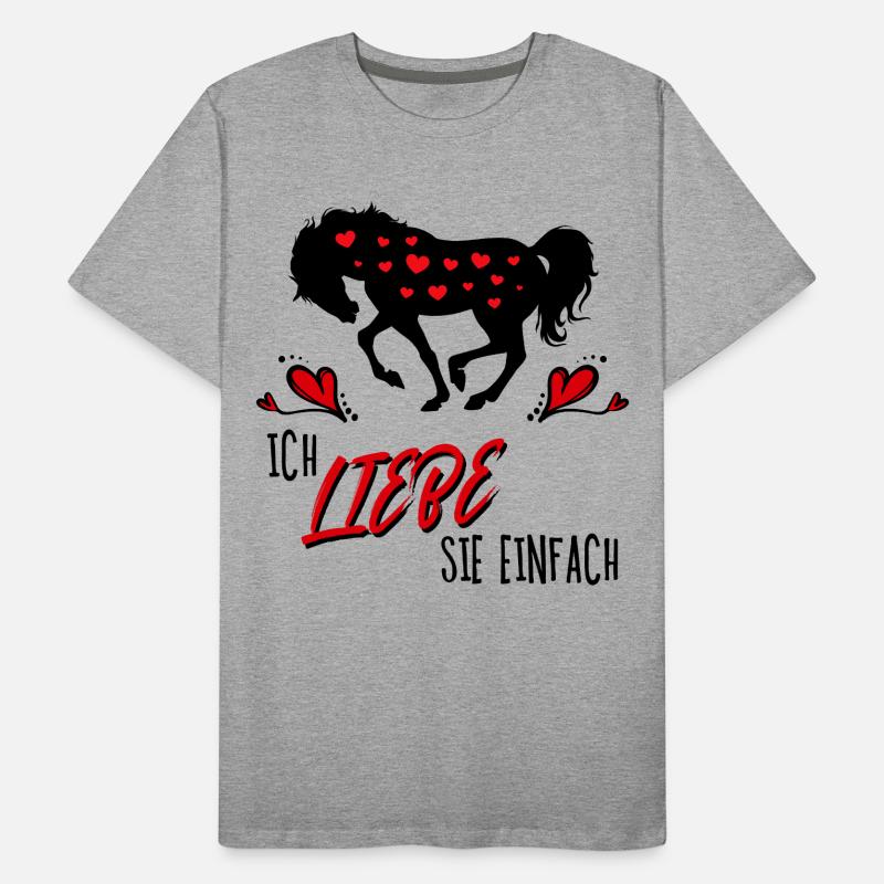 Pferde Herz Statement Isländer Islandpferde Männer Premium Bio T-Shirt