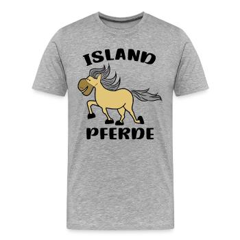 Chevaux islandais Cheval Aime dire Chevaux islandais - T-shirt bio Premium Homme - gris chiné - Devant - Damien (186cm)