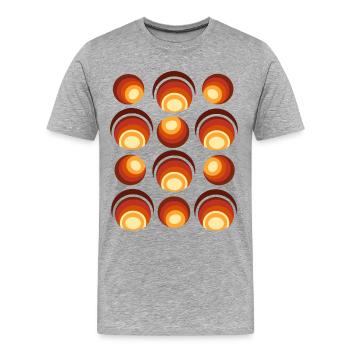 70s Retro Ball Pattern Orange Brown - Men's Premium Organic T-Shirt - heather grey - Front - Damien (186cm)