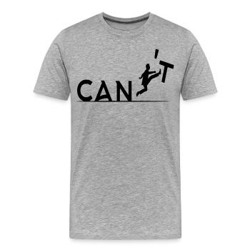 Manchmal können Dinge getan werden, wenn Sie möchten # - Männer Premium Bio T-Shirt - Grau meliert - Vorne - Damien (186cm)