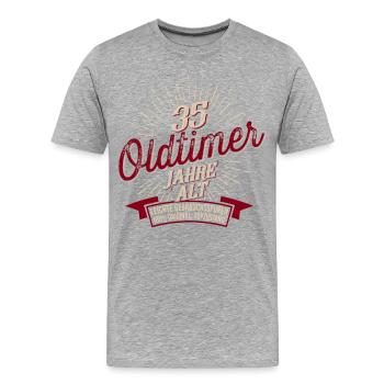 35. Geburtstag Oldtimer - Männer Premium Bio T-Shirt - Grau meliert - Vorne - Damien (186cm)