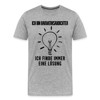 Bauwerksabdichter Beruf Ausbildung - Männer Premium Bio T-Shirt - Grau meliert - Vorne - Damien (186cm)