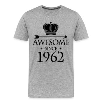 Born in 1962 - Fantastic since 1962 - Men's Premium Organic T-Shirt - heather grey - Front - Damien (186cm)
