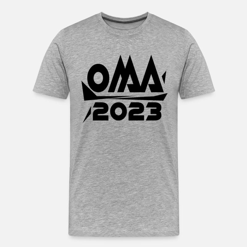 Großmutter 2023 - Oma Geschenk - Männer Premium Bio T-Shirt - Grau meliert