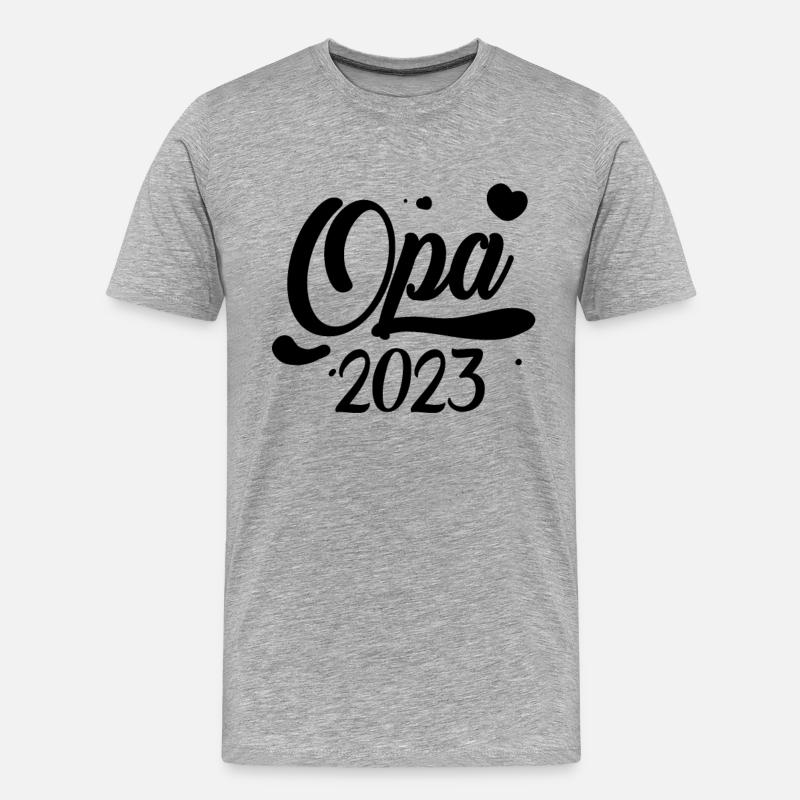 Opa 2023 loading - Männer Premium Bio T-Shirt - Grau meliert