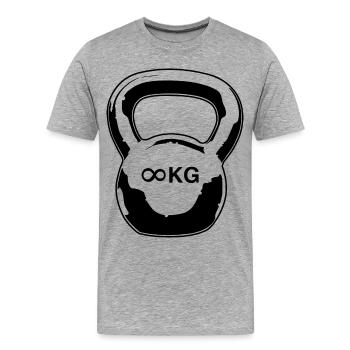 Rundgewicht - Männer Premium Bio T-Shirt - Grau meliert - Vorne - Damien (186cm)