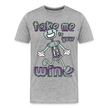 Drôles de tire-bouchons - T-shirt bio Premium Homme - gris chiné - Devant - Damien (186cm)