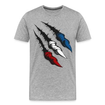 Griffes de Rostock - T-shirt bio Premium Homme - gris chiné - Devant - Damien (186cm)