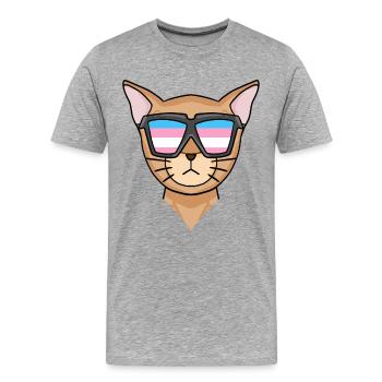 Transgenre Transsexuel Abyssinian Cat Cat - T-shirt bio Premium Homme - gris chiné - Devant - Damien (186cm)