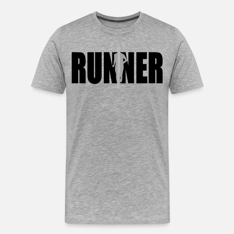 Runner - Männer Premium Bio T-Shirt - Grau meliert