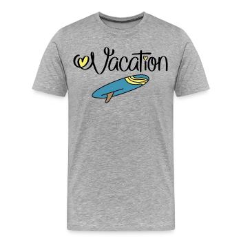 Vacances - T-shirt bio Premium Homme - gris chiné - Devant - Damien (186cm)
