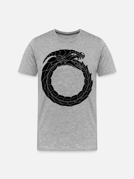 Devouring Black Dragon - Men's Premium Organic T-Shirt - heather grey
