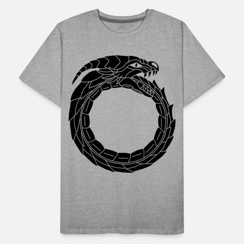 Verschlingender Schwarzer Drache Männer Premium Bio T-Shirt