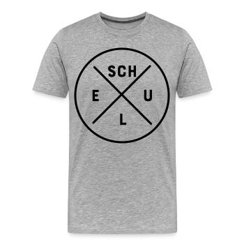 Schule - Männer Premium Bio T-Shirt - Grau meliert - Vorne - Damien (186cm)