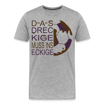 Schlamm Fußball - Männer Premium Bio T-Shirt - Grau meliert - Vorne - Damien (186cm)