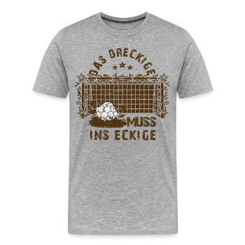 Schlamm Fußball - Männer Premium Bio T-Shirt - Grau meliert - Vorne - Damien (186cm)