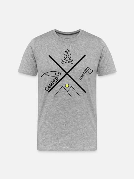 Fun design for campers - Men's Premium Organic T-Shirt - heather grey