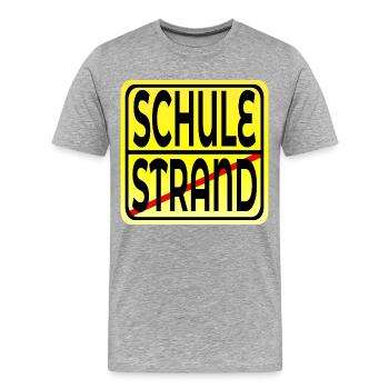 Ferienende Schulanfang - Männer Premium Bio T-Shirt - Grau meliert - Vorne - Damien (186cm)