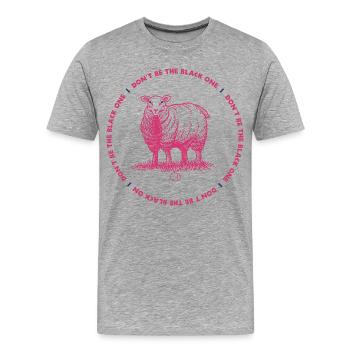 Mouton - Ne sois pas le noir par CD - T-shirt bio Premium Homme - gris chiné - Devant - Damien (186cm)