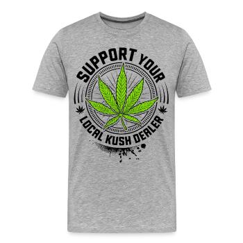 Kiffen - Légalisez-le - 420 - Weed Hemp & Cannabis - T-shirt bio Premium Homme - gris chiné - Devant - Damien (186cm)