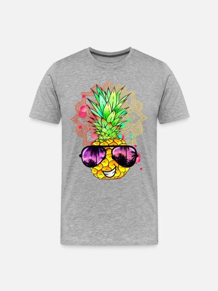 Pineapple Mandala - Men's Premium Organic T-Shirt - heather grey