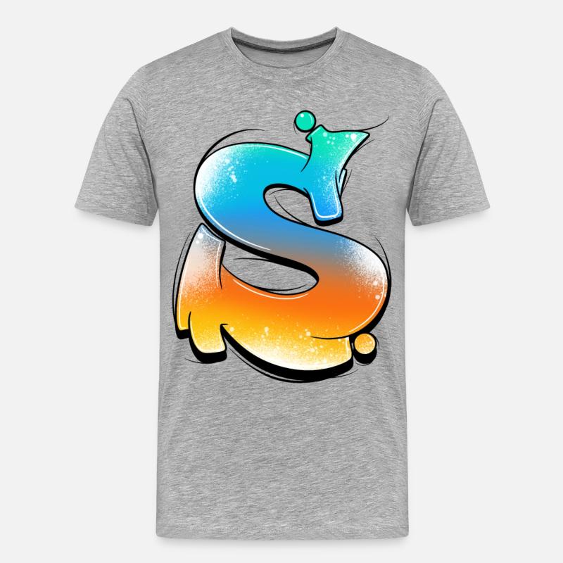 S-Gradiente di Spruzzi al Neon - Maglietta ecologica premium da uomo - grigio melange