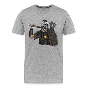 Vikings, Odin, Thor, Wallhalla, Berserkers - T-shirt bio Premium Homme - gris chiné - Devant - Damien (186cm)