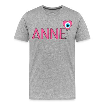 Anne mit Nazar Luftballon - Männer Premium Bio T-Shirt - Grau meliert - Vorne - Damien (186cm)