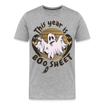 Dieses Jahr ist Boo Schlecht - Männer Premium Bio T-Shirt - Grau meliert - Vorne - Damien (186cm)