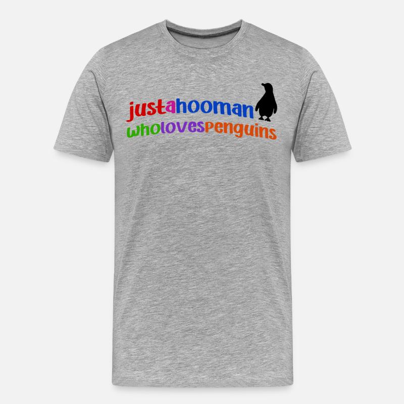 Pinguin Cool Statement Tier Südpol Vogel - Männer Premium Bio T-Shirt - Grau meliert