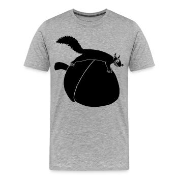 Das Eichhörnchen gegen die Eichel (schwarz) - Männer Premium Bio T-Shirt - Grau meliert - Vorne - Damien (186cm)
