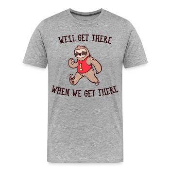 Snail's Pace Animal Sloth Statement Slow - Men's Premium Organic T-Shirt - heather grey - Front - Damien (186cm)