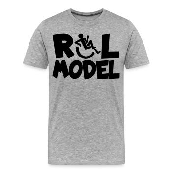Jeder Rollstuhlfahrer ist ein Vorbild * - Männer Premium Bio T-Shirt - Grau meliert - Vorne - Damien (186cm)