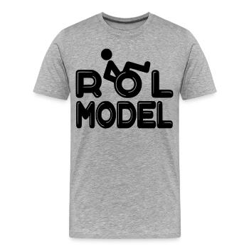 Jeder Rollstuhlfahrer ist ein Vorbild # - Männer Premium Bio T-Shirt - Grau meliert - Vorne - Damien (186cm)