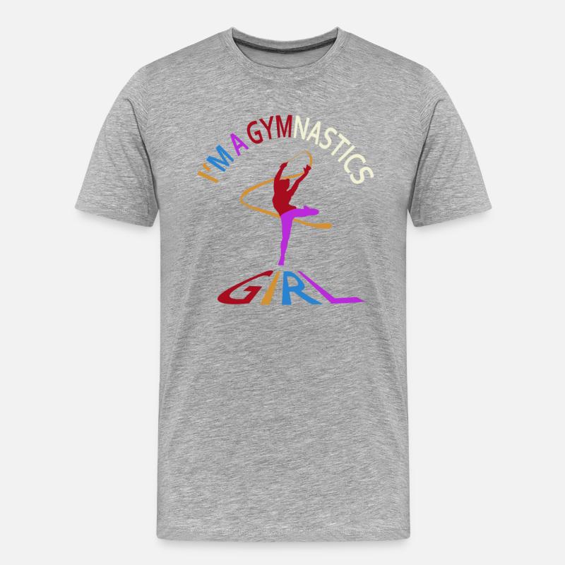 Ich bin ein Gymnastikmädchen - Männer Premium Bio T-Shirt - Grau meliert
