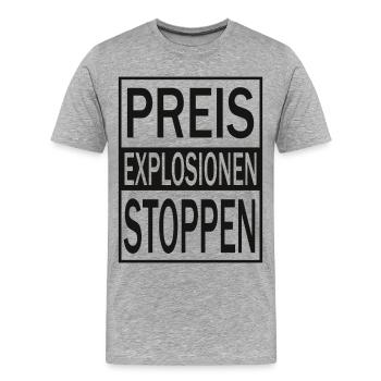 Arrêtez l’explosion des prix - T-shirt bio Premium Homme - gris chiné - Devant - Damien (186cm)