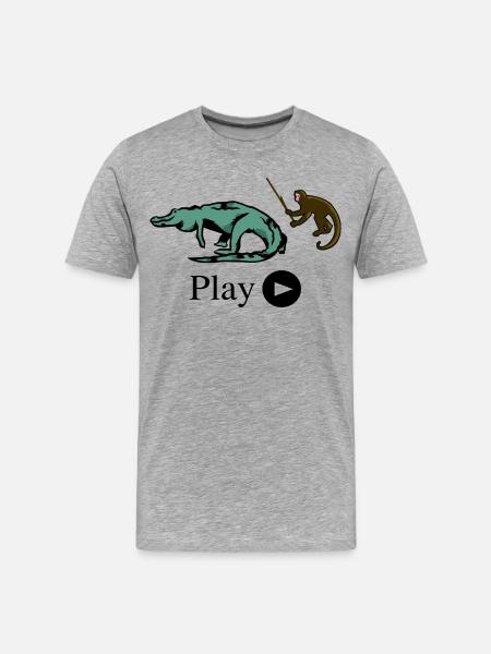 Monkey and crocodile - Men's Premium Organic T-Shirt - heather grey