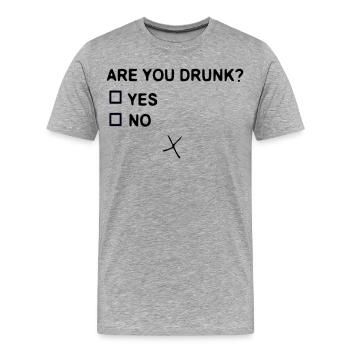BIST DU BETRUNKEN? - Männer Premium Bio T-Shirt - Grau meliert - Vorne - Damien (186cm)