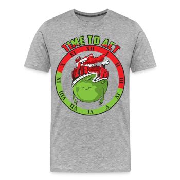 Climate change, time to act - Men's Premium Organic T-Shirt - heather grey - Front - Damien (186cm)