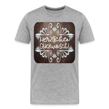 Herzlichen Glückwunsch - Männer Premium Bio T-Shirt - Grau meliert - Vorne - Damien (186cm)