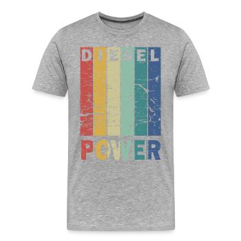Diesel Power - Männer Premium Bio T-Shirt - Grau meliert - Vorne - Damien (186cm)