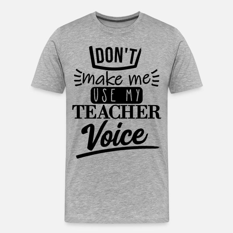 don't make me use it (schwarz) - Männer Premium Bio T-Shirt - Grau meliert