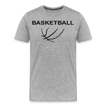 Basket-ball - T-shirt bio Premium Homme - gris chiné - Devant - Damien (186cm)