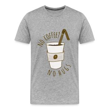 Pas de café? - T-shirt bio Premium Homme - gris chiné - Devant - Damien (186cm)