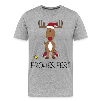 Frohes Fest - Männer Premium Bio T-Shirt - Grau meliert - Vorne - Damien (186cm)